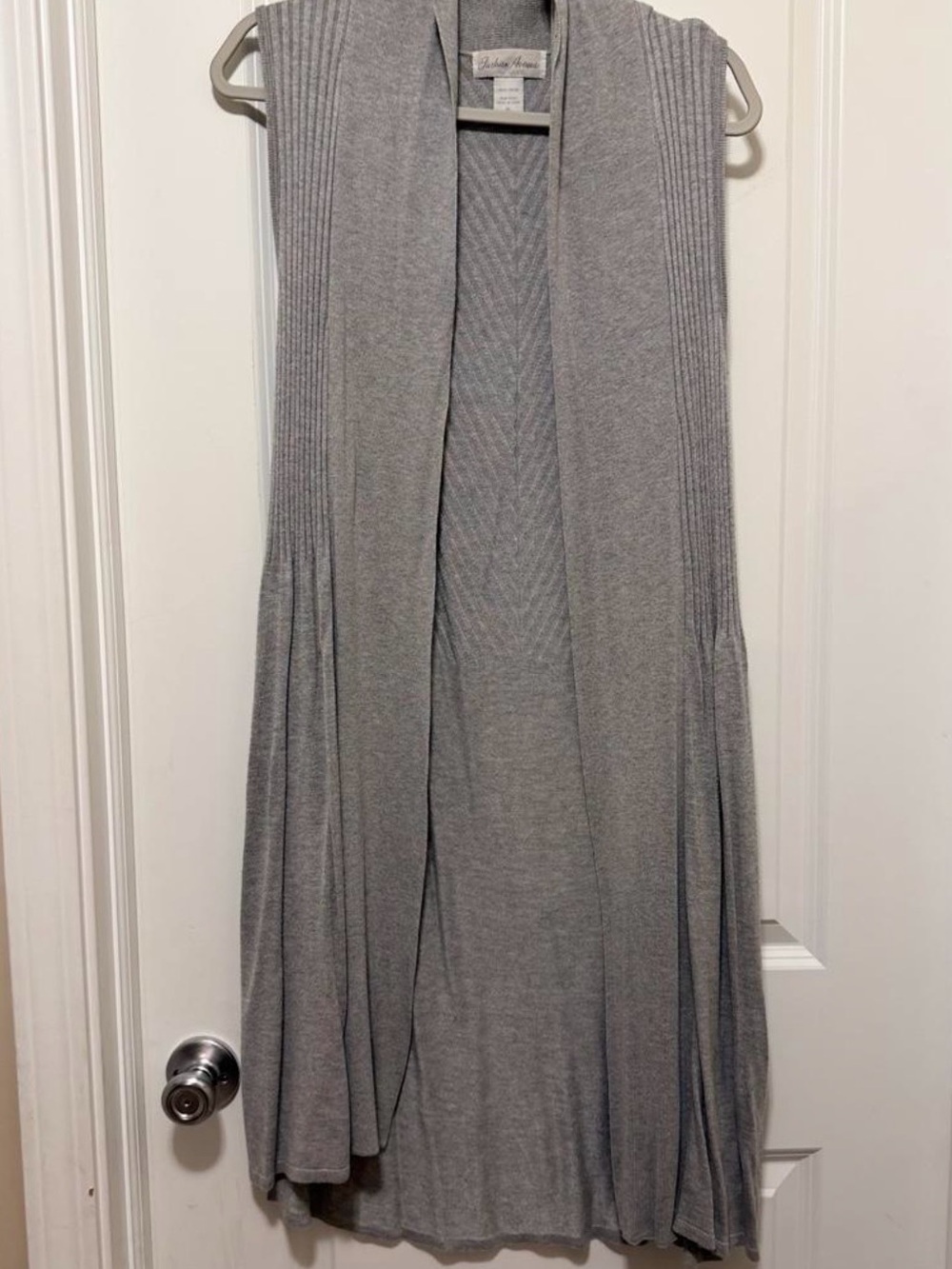 Gray Ribbed Maxi Vest